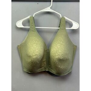 Cacique Bra Womens 42H Olive Green Lightly Lined No-Wire Lace Texture